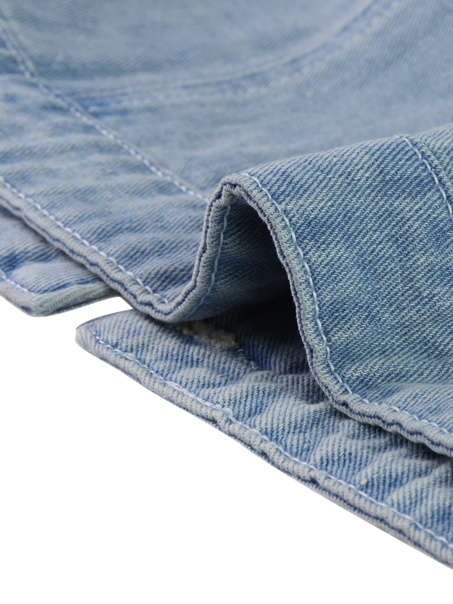 Allegra K Damen Jeansjacke Kurzarm Kurz Cropped Jeansjacken Knopfleiste Crop Jacket Kurze Denim Jacke