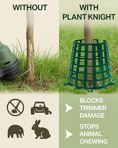 Miniatura 2 de Protector de plástico para prevención de animales de árboles y plantas para césped, jardín, flores, verduras, arbustos y plantones, paquete de 3