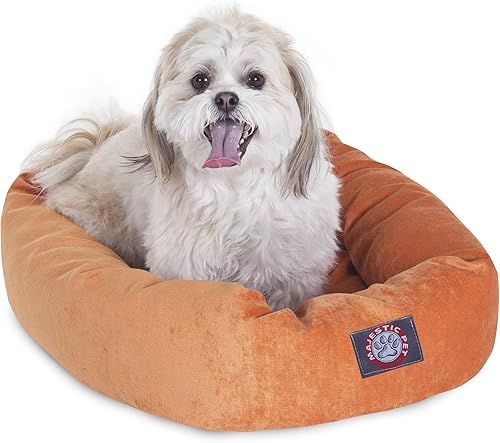 Miniatura 27 de Majestic Pet Cama para perro calmante de microterciopelo de 40 pulgadas, lavable – Acogedora cama redonda suave para perros con borde elevado para