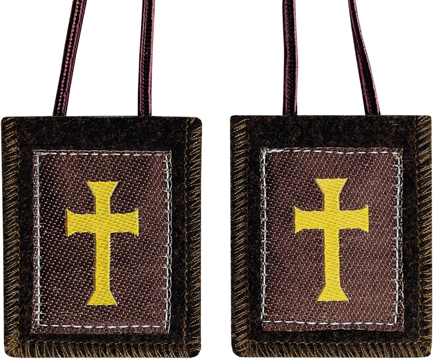 TALPGODTALPGOD Scapulars Catholic, Brown Scapular Of Cross Design, Escapularios Catolicos Scapular Catholic Gift For Women House Blessing Door Hanger Home Protection Decor for Home Wall