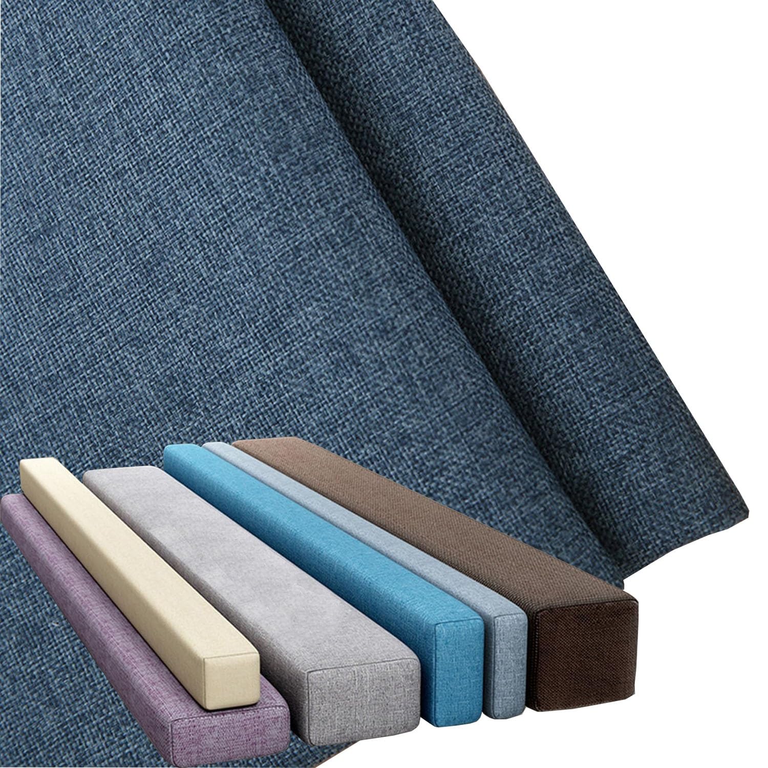 moismk Bed Gap Filler Cover Length 90/120/135/140/200 for Full Mattress, Eadboard Gap Filler Covers King with Zipper Linen Fabric Pillowcase for Headboard Gap(Dark Blue,200x20x20cm)