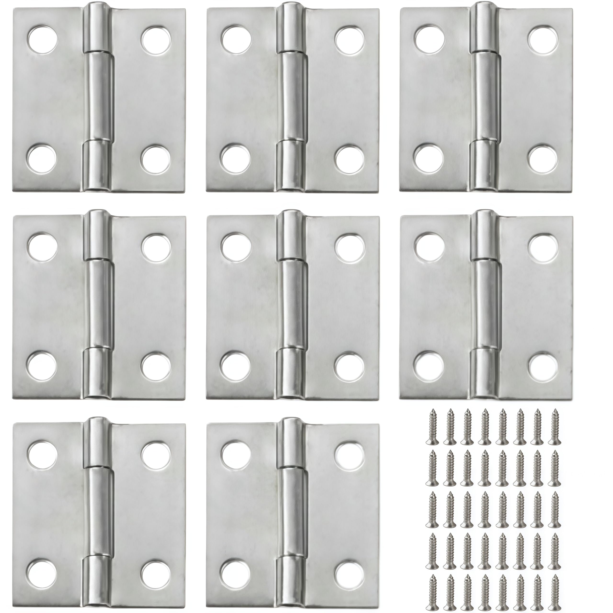 Vbnexyr Regular Door Hinges 10 Pack Of 304 Stainless Steel Mini Folding Hinges For Cabinet Doors Windows And Boxes 1 Inch
