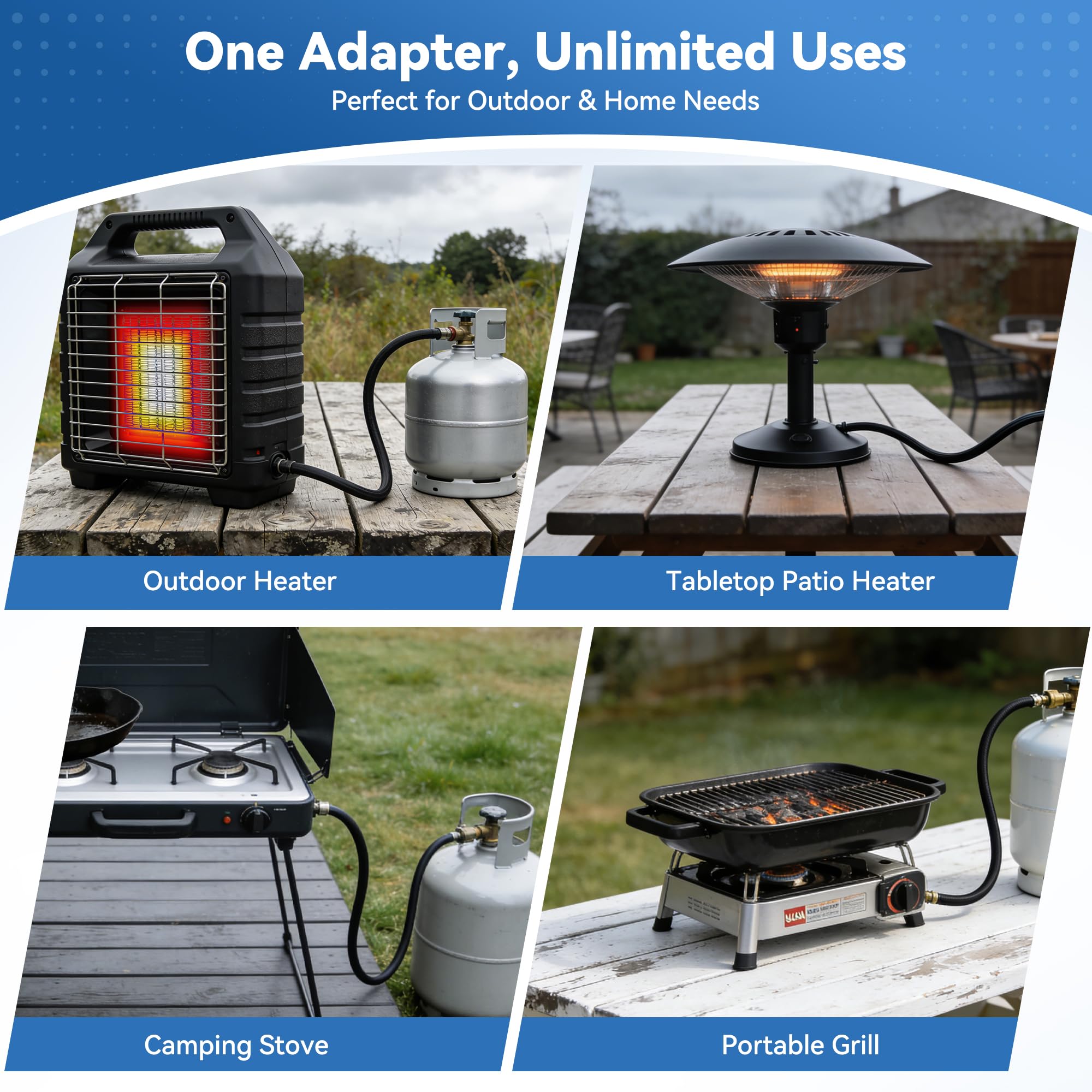 Adapter do napełniania propanu do zbiorników 0,5 kg, wąż 3FT z manometrem i zaworem, wytrzymały mosiądz, złącze QCC1/Type1, bezpieczne napełnianie butli 9 kg na kemping