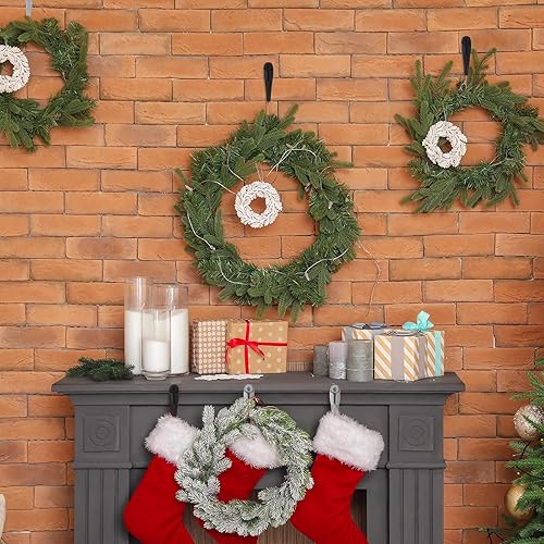 Miniatura 46 de 12 piezas de guirnalda de Navidad para manto de cuerda, organizador de cables para electrodomésticos, organizador autoadhesivo de silicona adhesiva