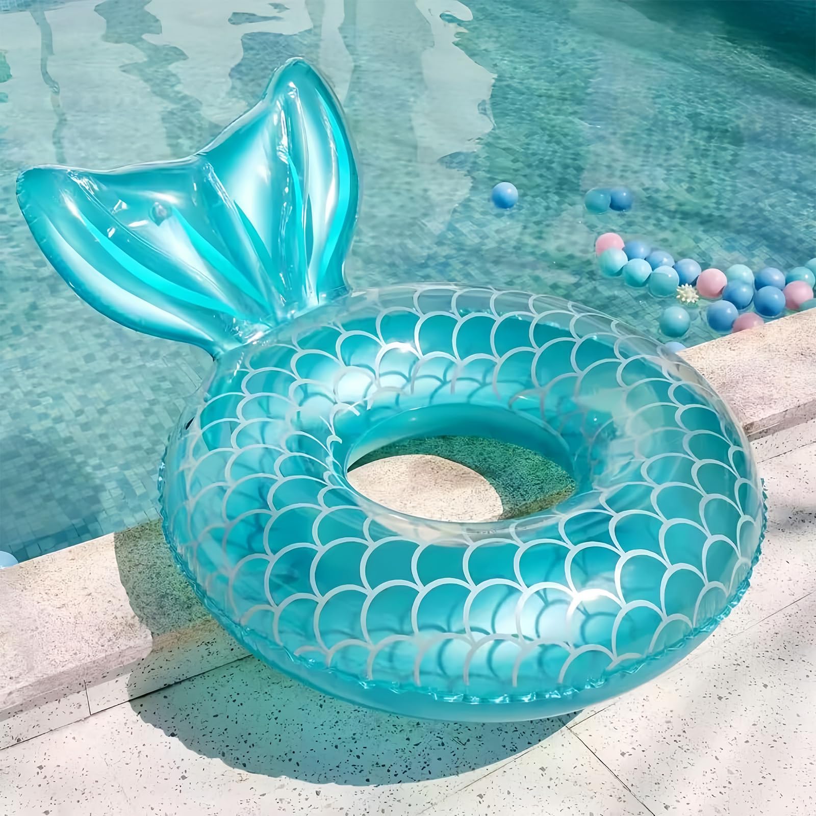 Bouée Sirène Gonflable 70/90/110 Cm - Anneau De Piscine Queue De Poisson Pour Enfants Et Adultes - Idéal Pour L'été