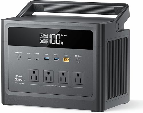 Estación de energía portátil 2026 de 1000 W (sobretensión de 2000 W), generador solar de batería LiFePO4 de 576 Wh, banco de energía de 110 V,