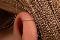 Vista 76 de Gold Hoop Earrings Silver Hoop Earrings - Hoop Earrings For Women Two Pcs Of Thin Gold Filled Sterling Silver Hoops, Helix Hoop, Tragus Ring