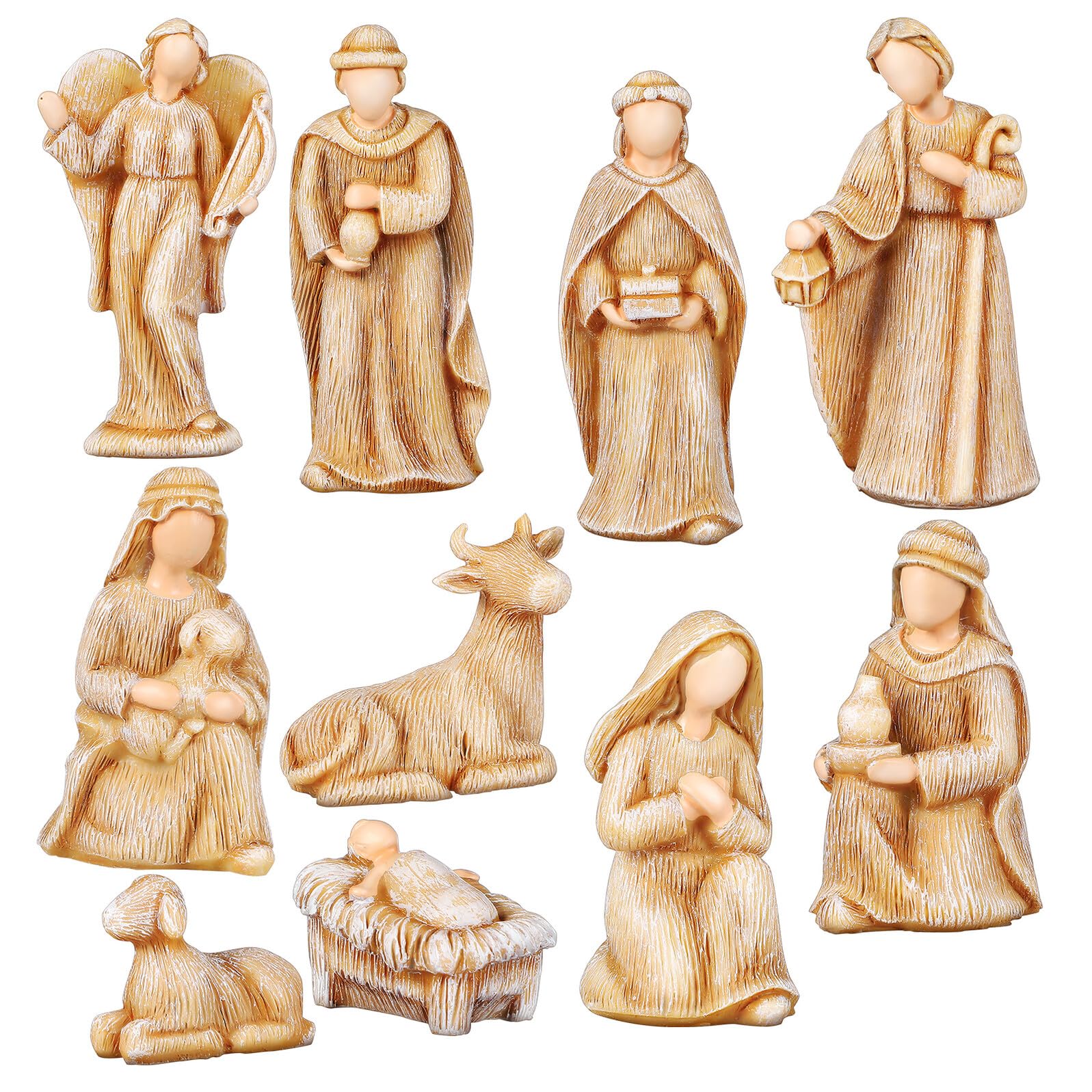 Crèche de Noël résine de haute qualité et figurines de la Nativité aux détails soignés