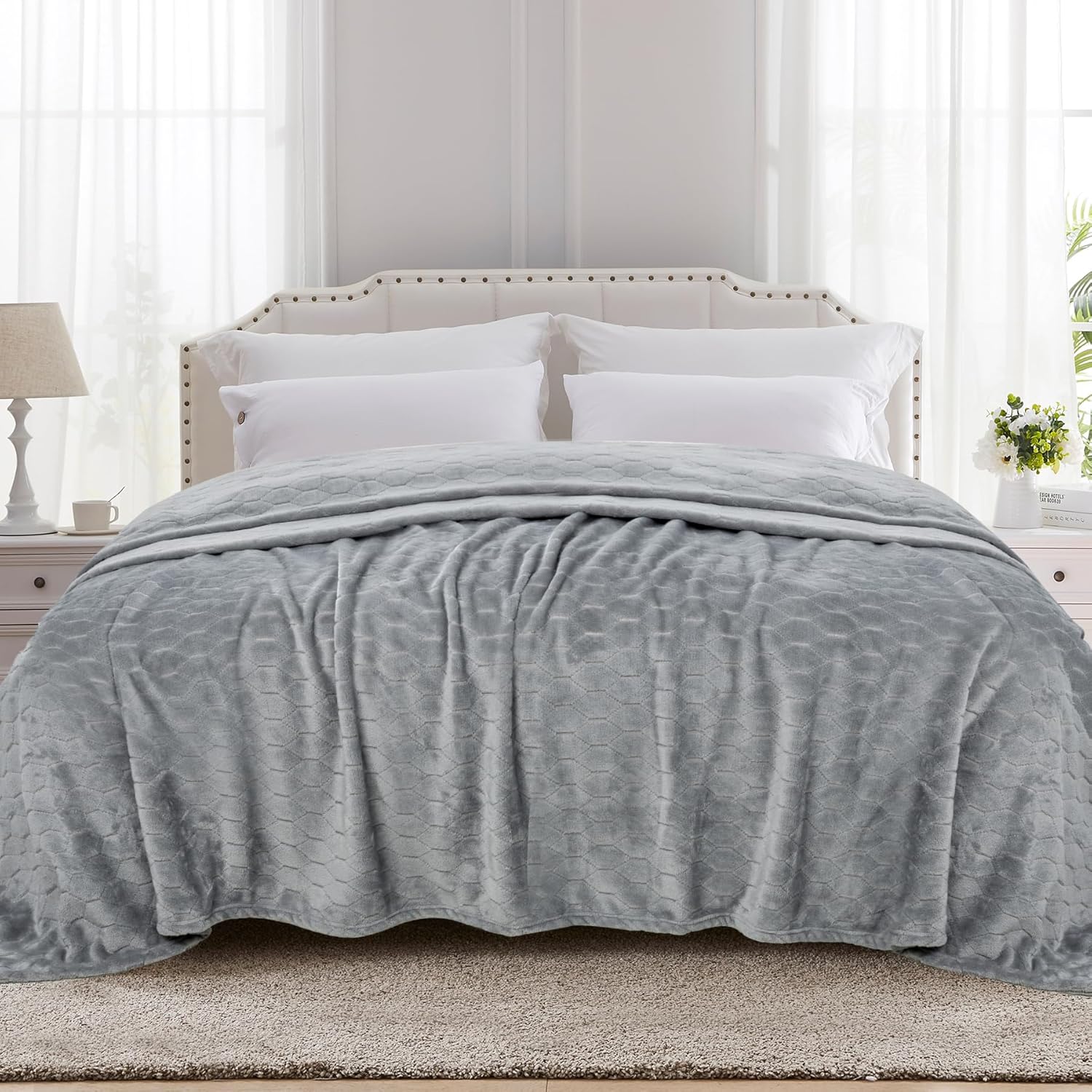 TOONOW Fleece Bed Blanket King Size 90x108 inches, Super