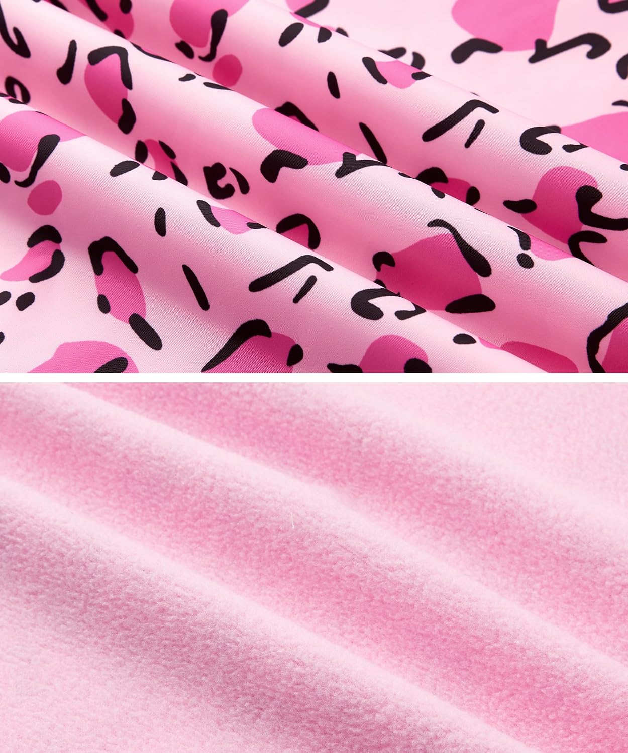 Girls Boys Rain Jacket Windproof Raincoat Hooded Fleece Lined Outerwear - Image 4