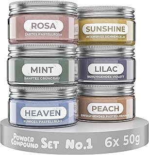 KERACRAFT Powder Compound Tester-Set No. 1-6x50g für buntes Gießpulver zum Selbermachen