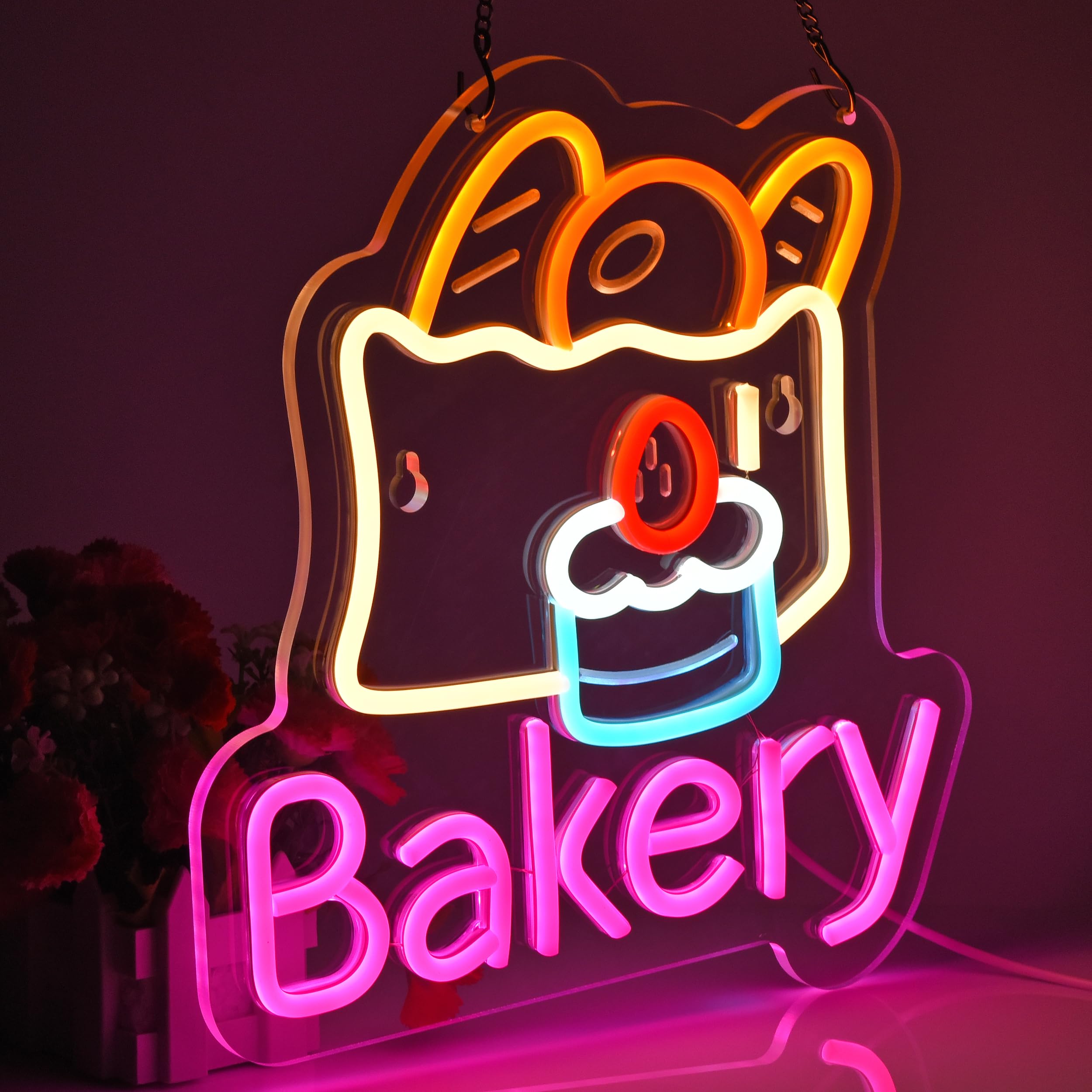 パン屋◆スイーツ◆ベーカリーショップ☆Welcome☆LED電光看板 Amazon | JOMOBUTY ネオンサイン Bakery ベーカリー 多階段調光可 LED