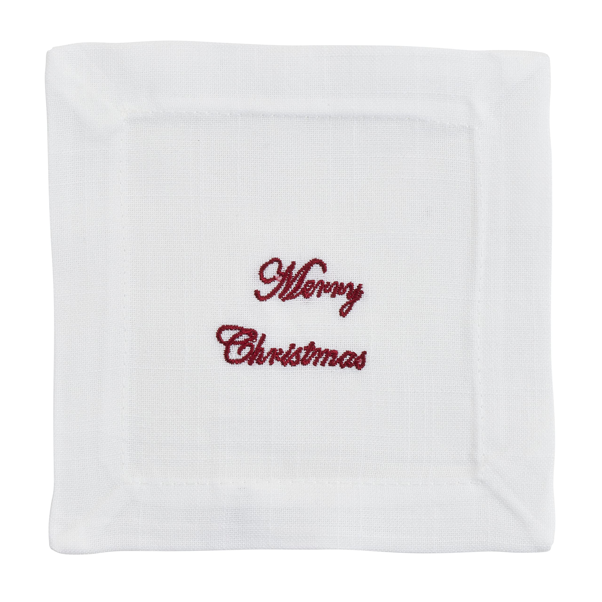 Amazon｜Saro Lifestyle 刺繍入りメリークリスマスカクテルナプキン(12