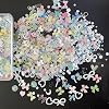 3D Nail Charms, 400 Pcs Multi Shapes Lollipop Butterfly Flower Bear Bow Heart Nail Art Charms Nail Rhinestones Gems Nail Pearls for Nail Art Decoration Jewelry Accessories DIY Crafts (Multi-colored A)