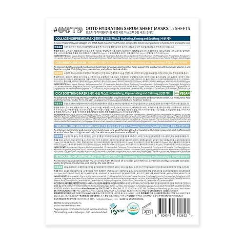 Miniatura 9 de Kit de iniciación de máscara hidratante para el cuidado de la piel, seca, edad, piel sensible, mascarilla facial vegana coreana para hombres y