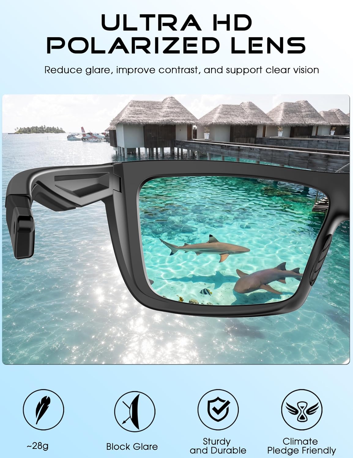ATTCL Polarized Fishing Sunglasses Men Anti Glare TR90 Wrap Around UV400 image 5