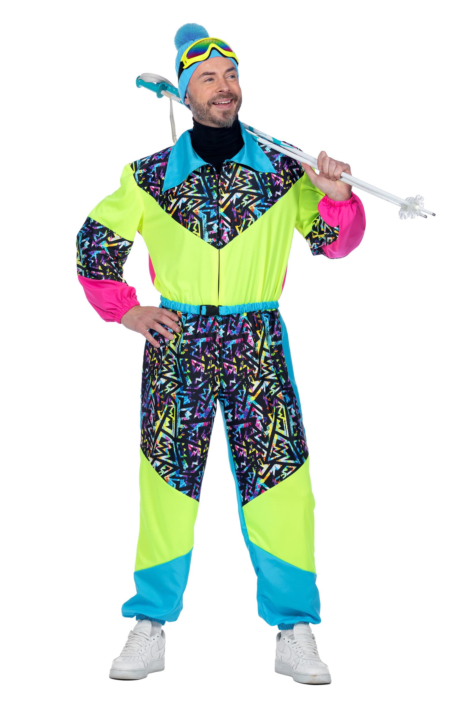 WILBERS & WILBERS 5963 Men's Ski Suit 1980s Neon Suit for Après-Ski, Retro Theme Party, Carnival