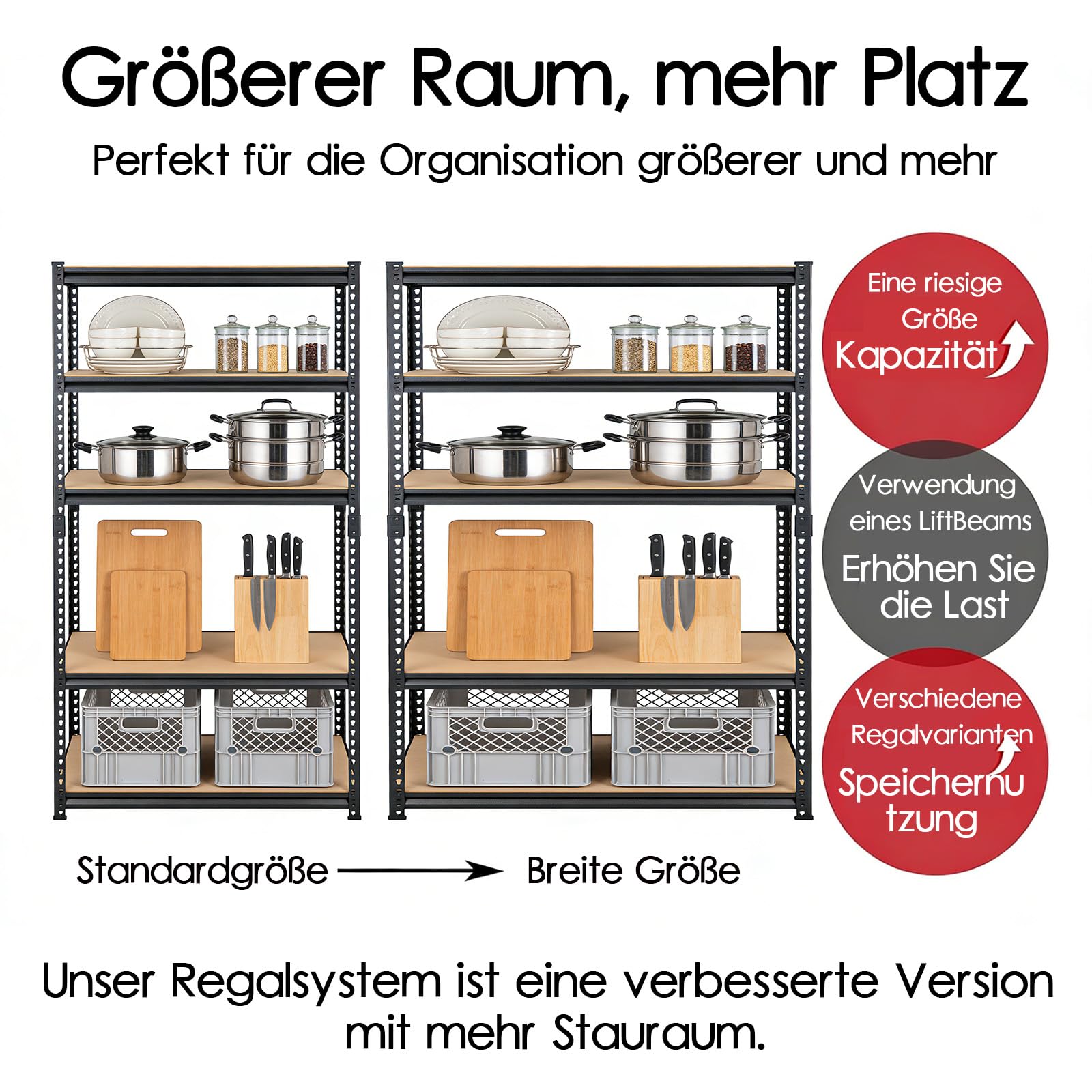 Schwerlastregale, 5 Etagen, verstellbare Lagerregale, Boltless Garagenregal, Lager, Hauswirtschaftsraum, Tragfähigkeit 1000 kg, 40 x 90 x 183 cm, Schwarz