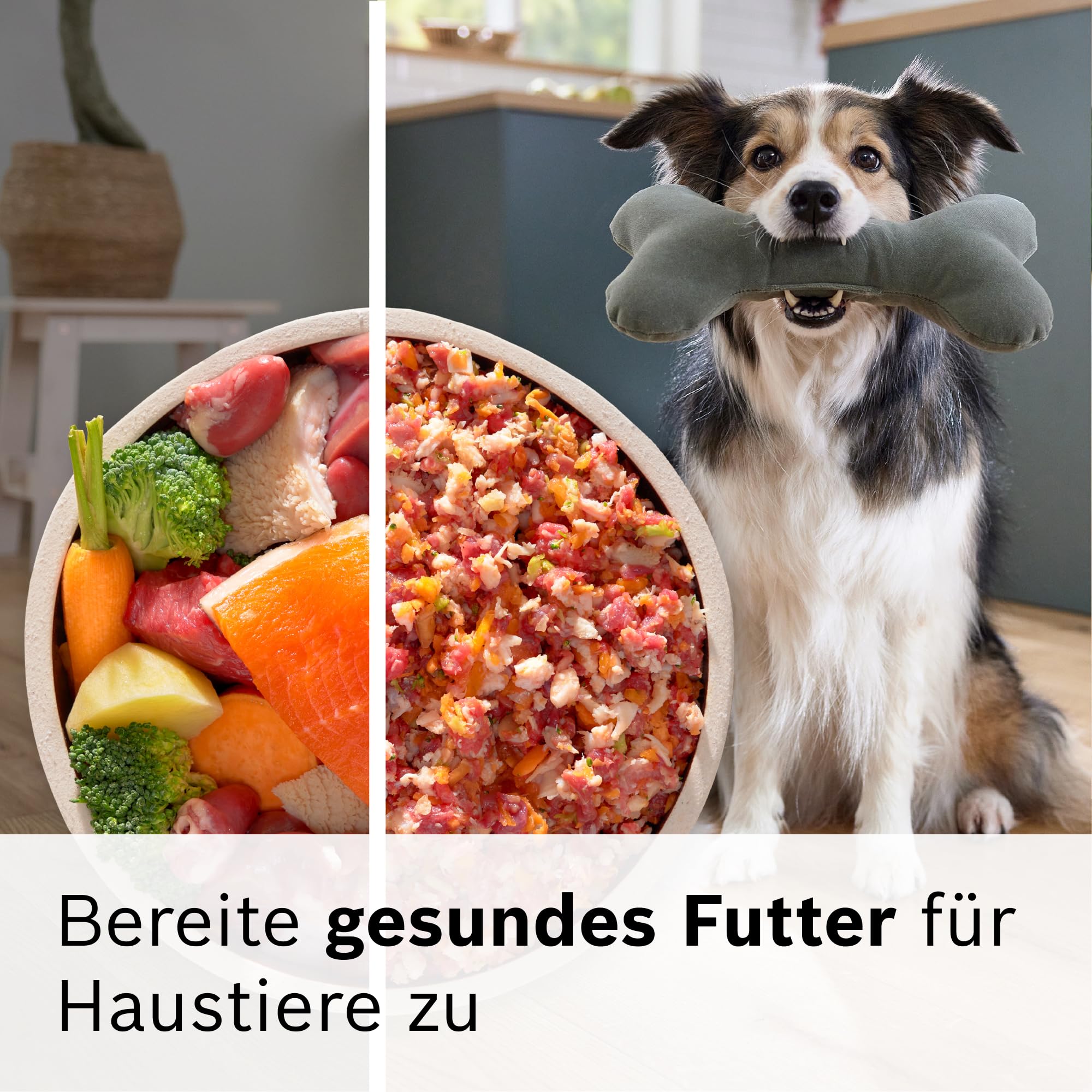 Bosch Fleischwolf Serie 6, 3 Lochscheiben (3, 4,5/8 mm) Edelstahl, spülmaschinenfest, Entsafter, Wurst-/ Kebbe-Aufsatz, elektrisch, stark, kompakt, 2.100 W, schwarz, MultiPower MFWS650B