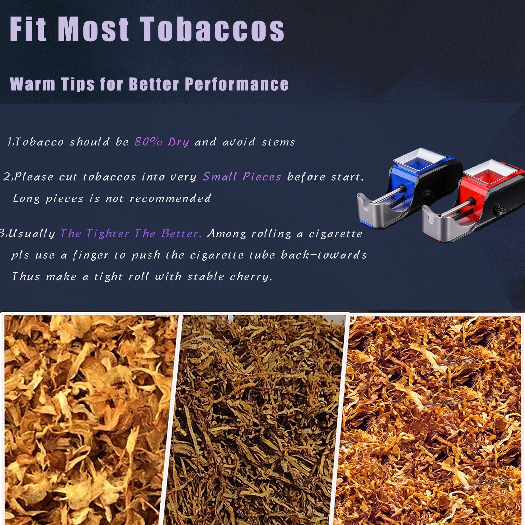 Automatic Electric Cigarette Rolling Machine|Effortless King Size Tube  Injector|Efficient Consistent Rolling Results|Cigarette Rolling  Device|Compact User-Friendly With UK Plug (Big Blue) : Amazon.ie: Home &  Kitchen