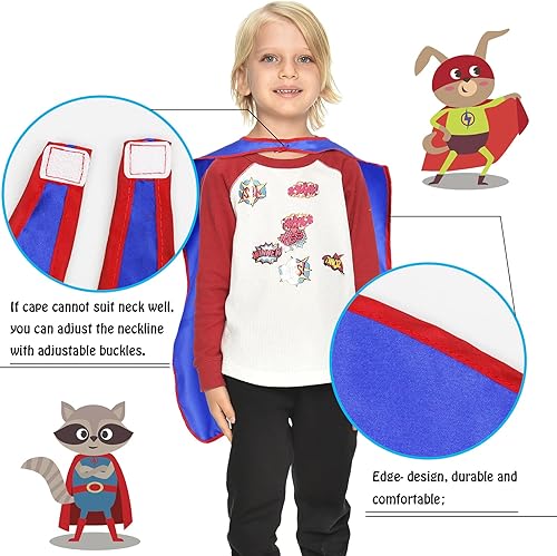 Miniatura 5 de iROLEWIN Capas de superhéroes para niños, capas y máscaras de superhéroes a granel, paquete de 20 disfraces para niños pequeños como disfraces de