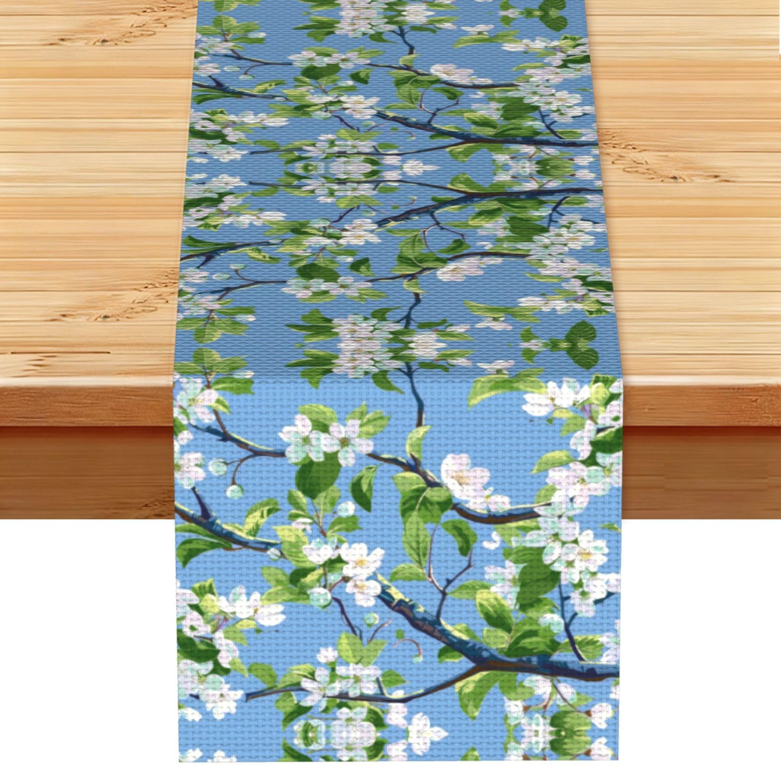 Bright Watercolor Floral Printed Table Runner 13 x 72, Wrinkle Resistant Decor for Dining Table Coffee Table Fireplace
