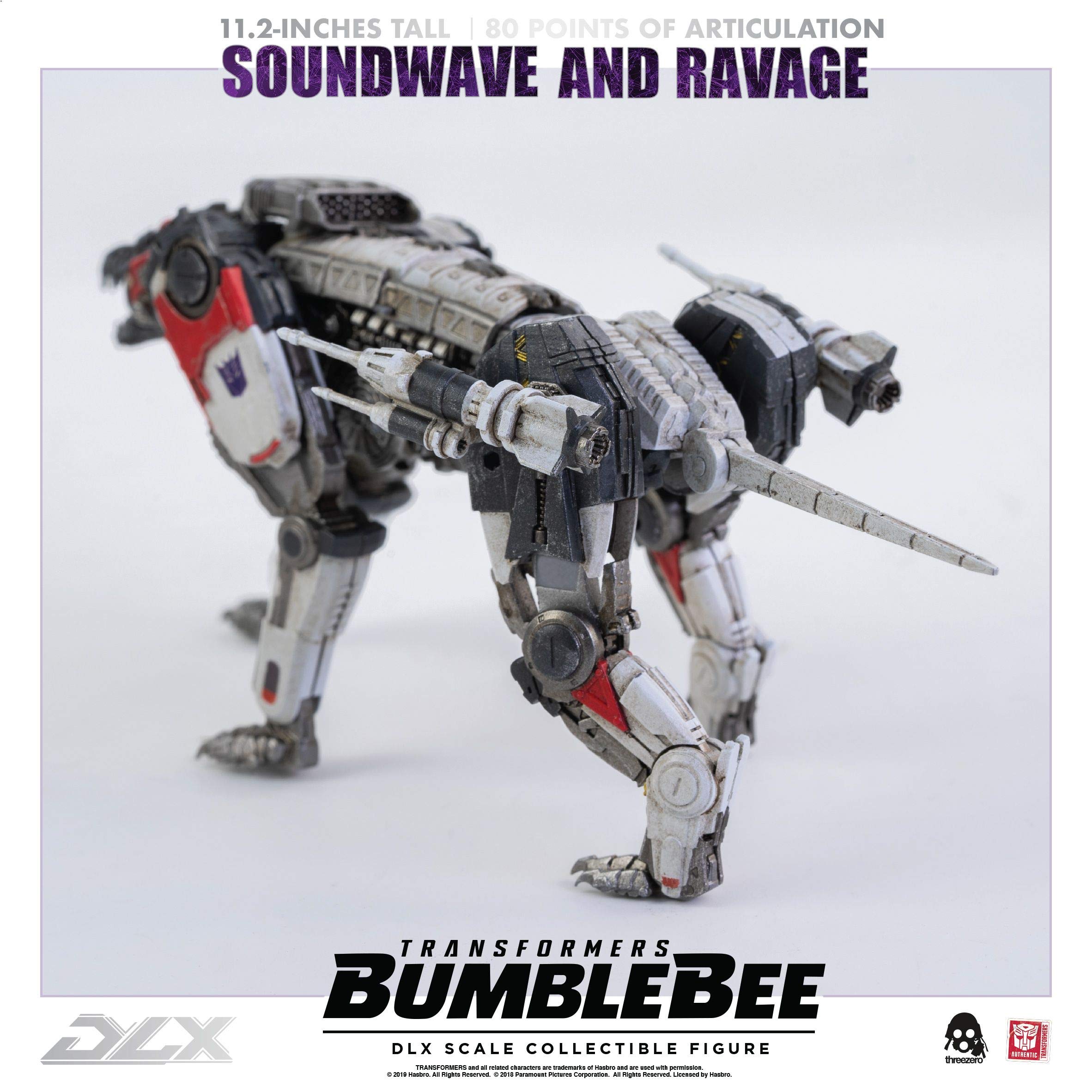 Transformers Soundwave and Ravage フィギュア ThreeZero Transformers Bumblebee: Soundwave Deluxe Collectible