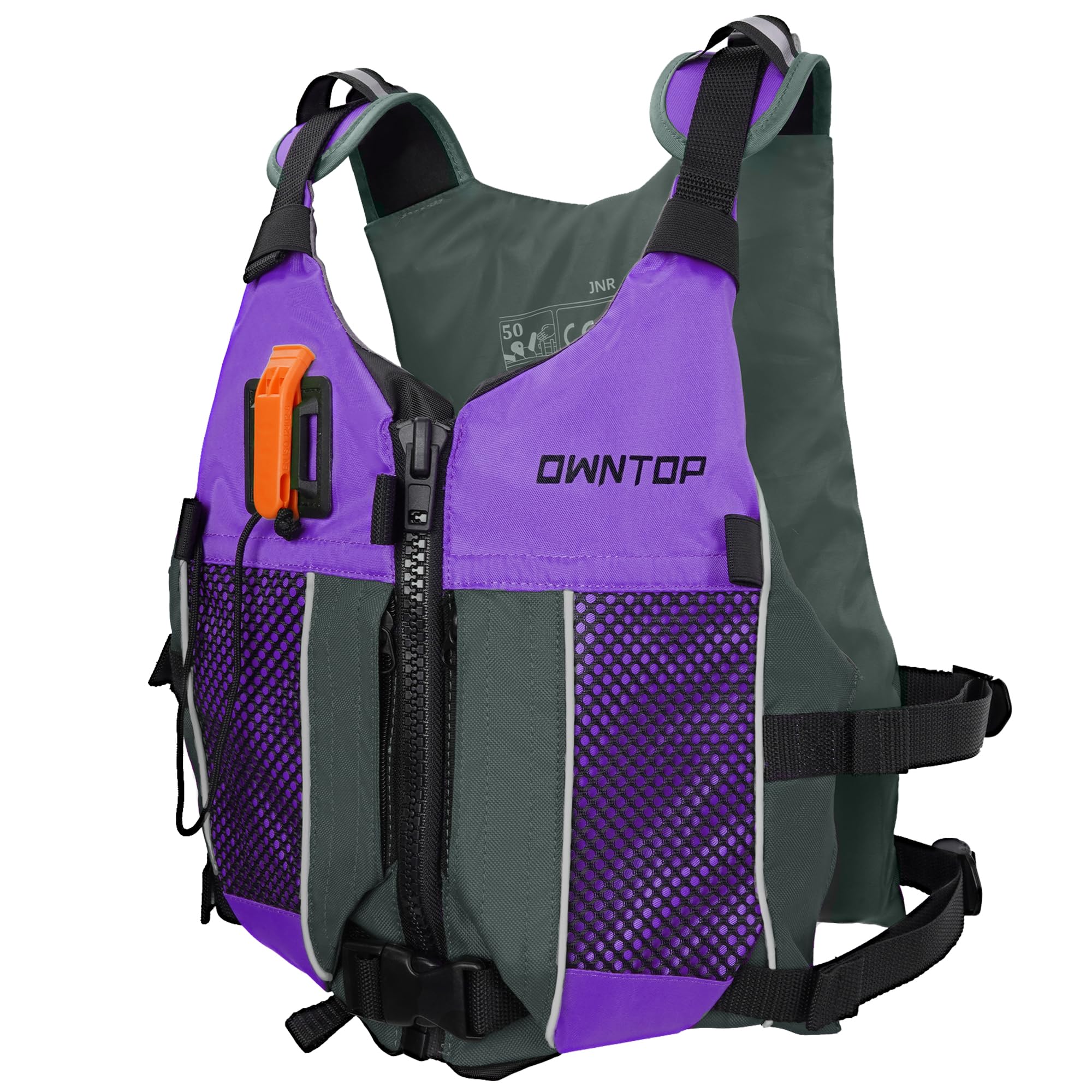 Owntop Buoyancy Aids Teens Kids with Hydration Pack, Whistle, Dual Mesh Pockets | Adjustable Buoyancy Vest Jacket | Swim Vest Unisex for Paddleboarding, Kayaking, Fishing (Purple,XXS) — image 1