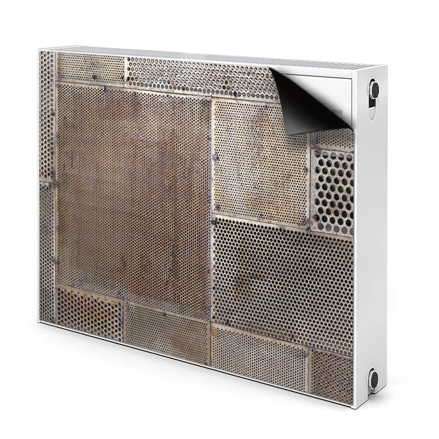 Cache radiateur gris magnétique 80x60cm pour dissimuler les grilles de chauffage vieillissantes