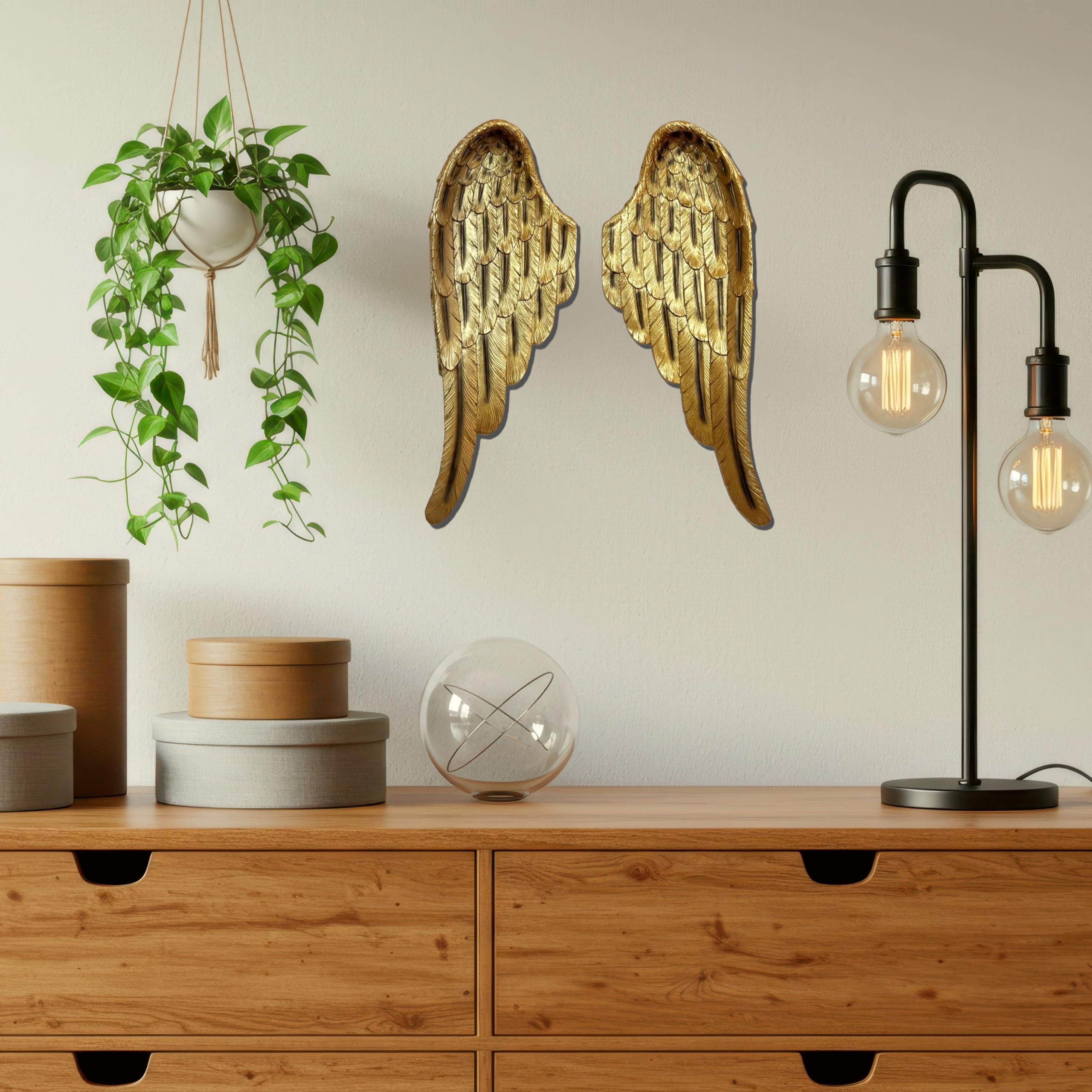 Amazon.com: WHW Gold Angel Wings Wall Decor | 2 Piece, Resin