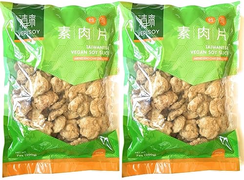 Verisoy Rebanada de soja vegana taiwanesa - Proteína vegetal texturizada (TVP) Cerdo de imitación texturizada premium, 100% sustituto de carne