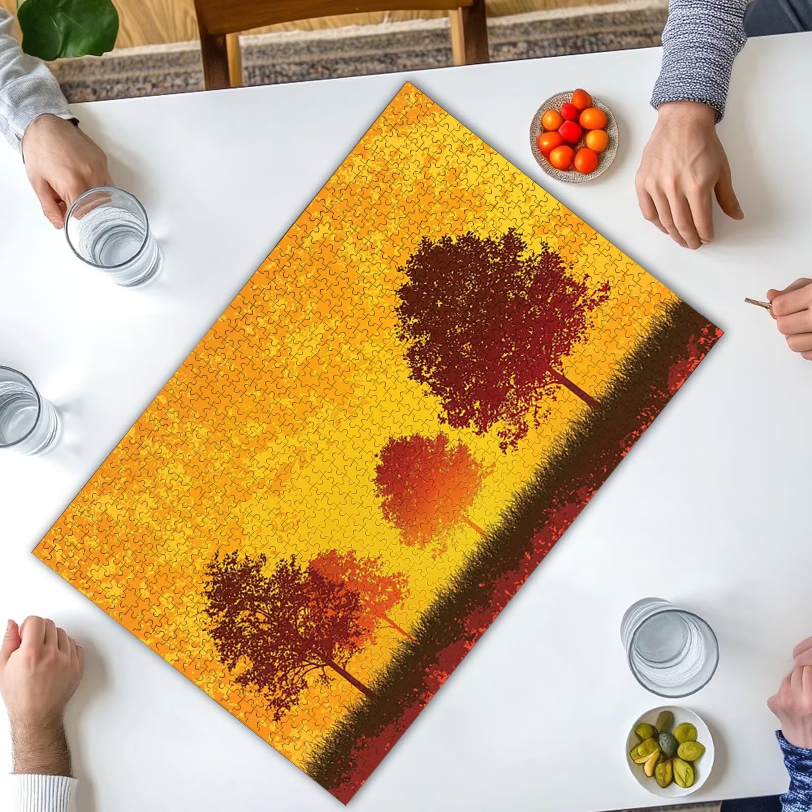 Puzzle 1000 sztuk drzewo, abstrakcyjne drewniane puzzle dla dorosłych, puzzle z wykwintnym opakowaniem, rodzinne gry edukacyjne, puzzle do wystroju domu, prezent dla kobiet, prezent dla mężczyzn, P-52