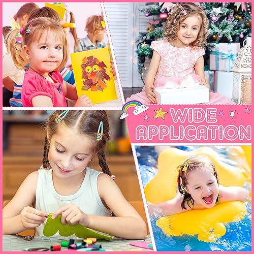 Miniatura 5 de Hanaive 24 unidades, pinzas de unicornio arcoíris, pinzas de metal, pasadores de mariposa, pinzas de mariposa con cierre, lindos pasadores de