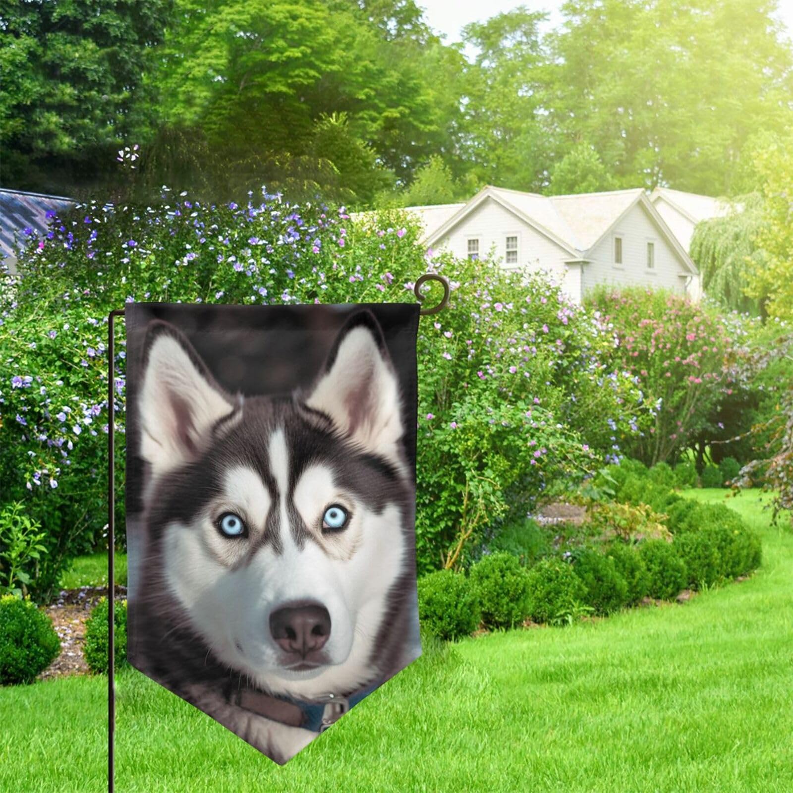 Huskies Gartenflagge 'Welcome We Hope You Like Huskies' – 45,7 X 31,8 Cm, Doppelseitig Bedruckt, Wetterfest Aus Polyester