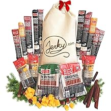 Jerky.com Gift Bag for Men | 26 Piece Meat Sticks Gift Basket with Beef Sticks, Pork, Turkey, Ham &amp; Cheese Sticks | High Protein Snack Variety Pack | Christmas Gifts | Beef Jerky Gifts for Men