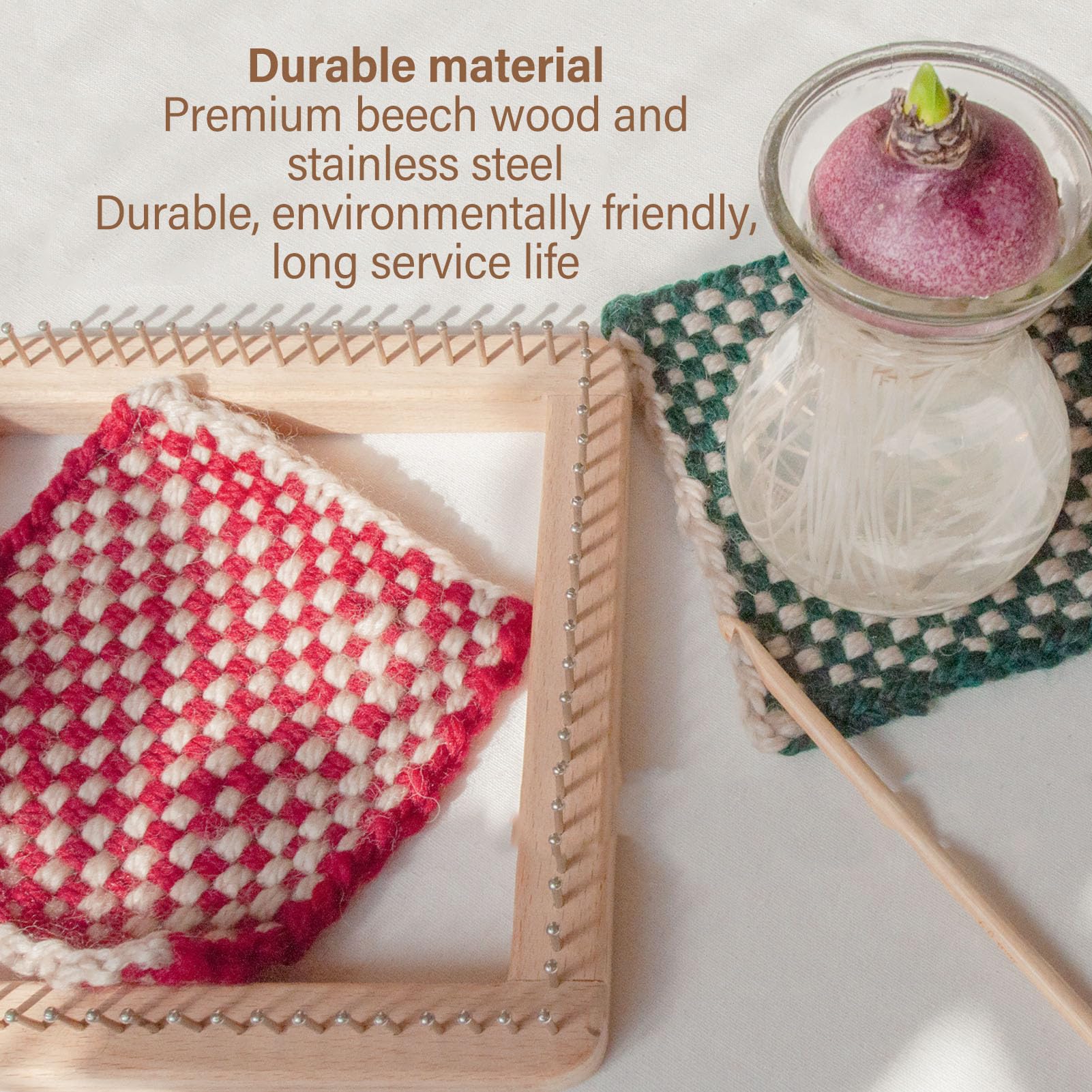 Snapklik com : Wooden Knitting Loom Wooden Multi Craft Weaving Loom