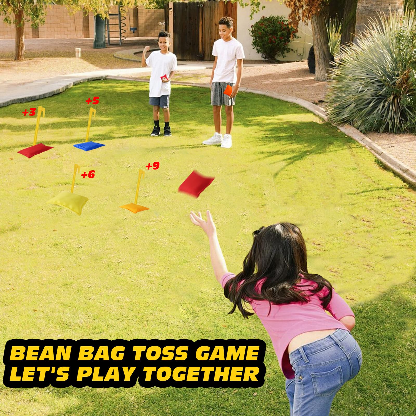 31pcs Potato Sack Race Bags Set, with 3-Legged Race Bands Bean Bags Medals Whistles, Tent Nails for Family Gatherings, Birthday Parties, School Outside Sports Games - Image 4