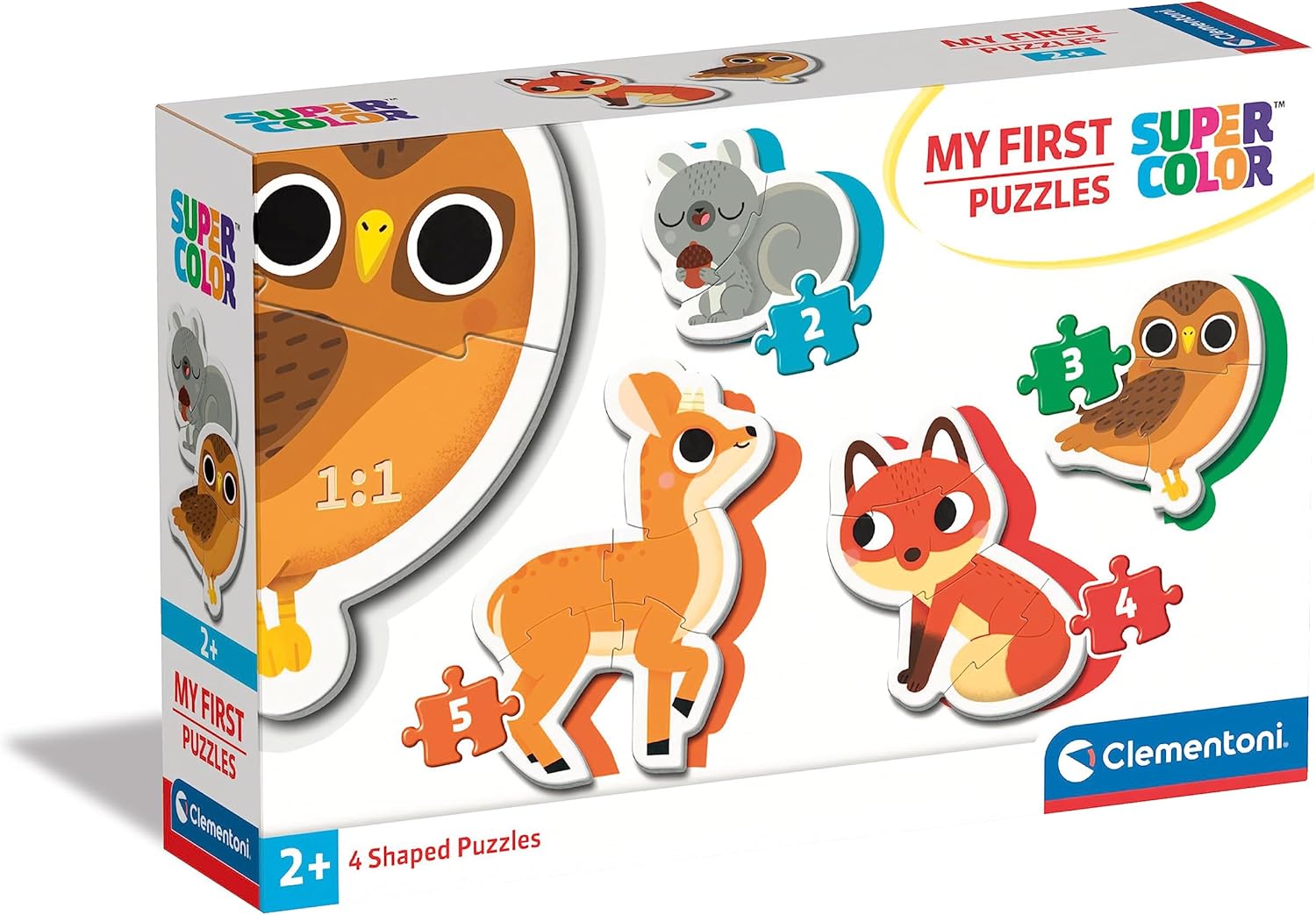 Clementoni - 20814 - My First Puzzle Forest Animals - 2-3-4-5 Pieces, Jigsaw Puzzle for Kids