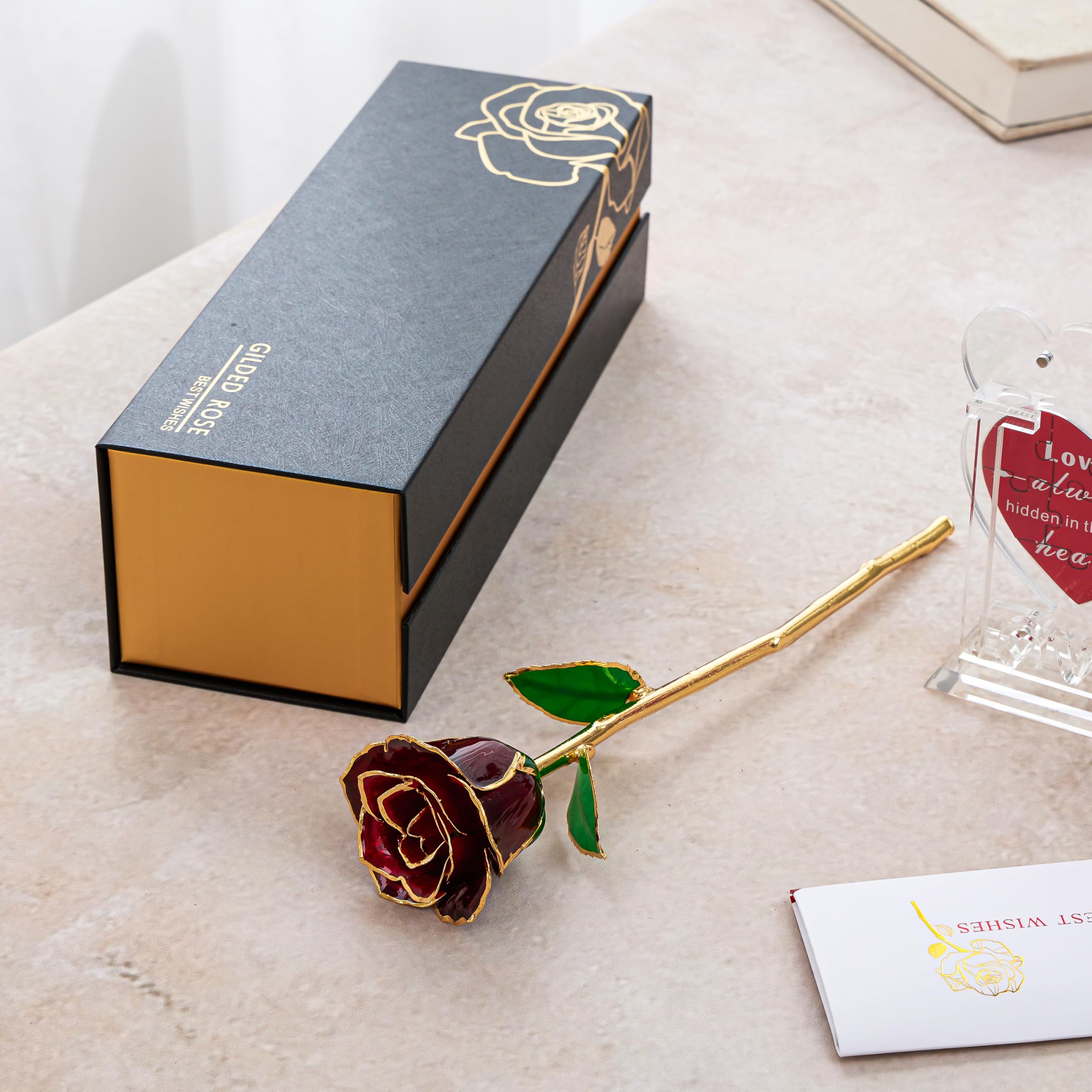 Mikasol Real 24K Gold Dipped Realistic Rose – Timeless Lifelike