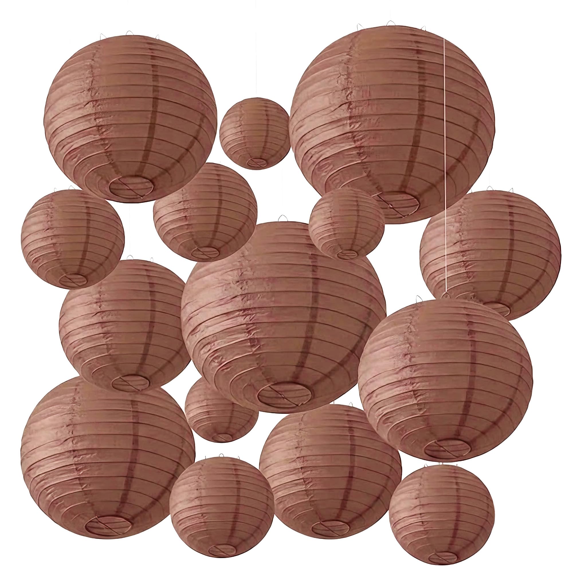 15pcs Brown Paper Lanterns Party Decorations for Wedding Birthday