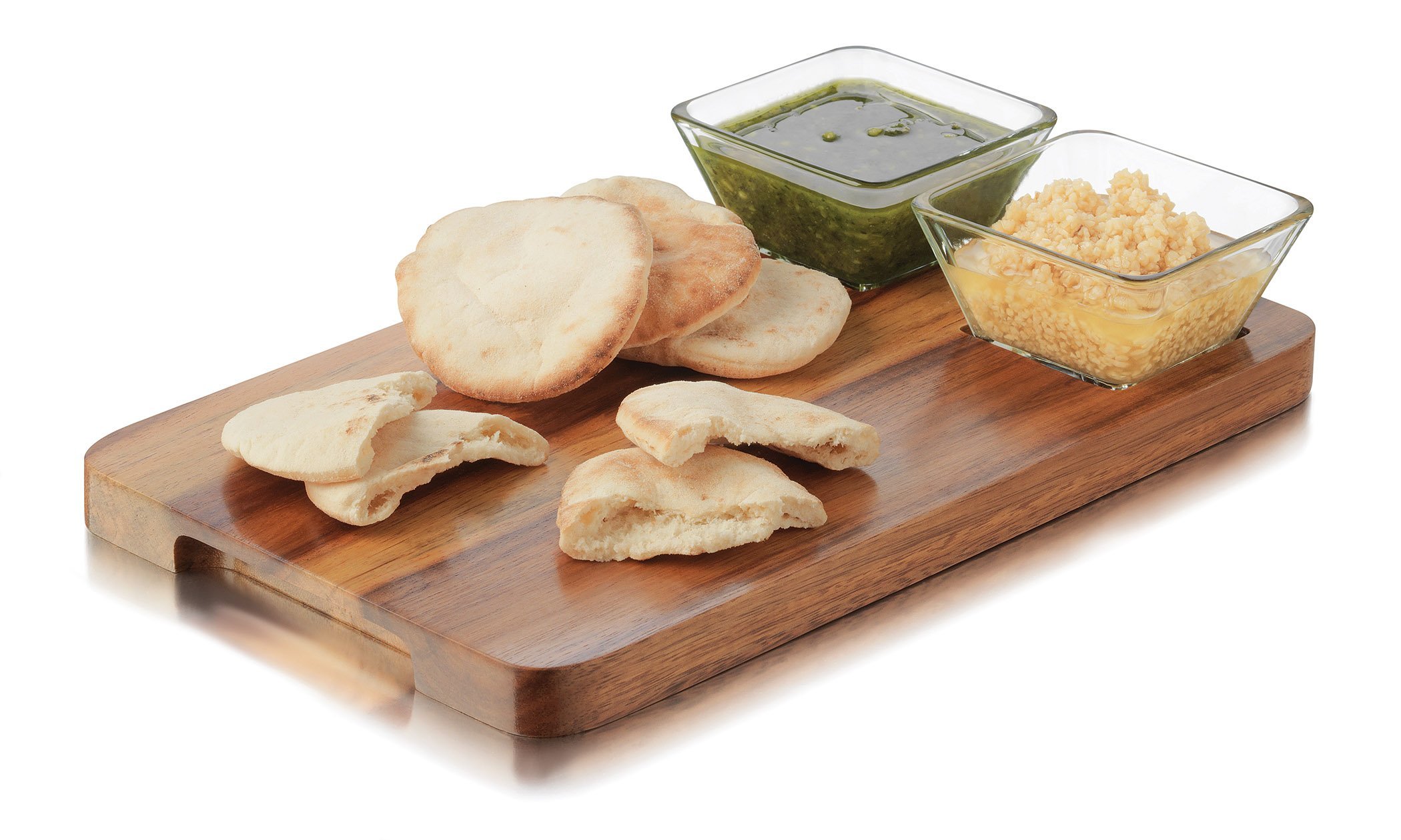 Libbey 3 Piece Acacia Wood Dipping Set, Clear