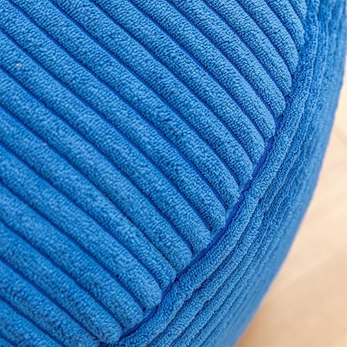 Miniatura 7 de Poofieotto Puf otomano relleno con relleno de puf de algodón PP, puf de terciopelo para piso, taburete otomano redondo de almacenamiento, reposapiés