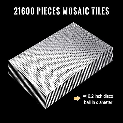 Miniatura 4 de Pllieay 21600 azulejos de espejo cuadrados autoadhesivos plateados, calcomanías de espejo para paredes, mosaico para manualidades, calcomanías de