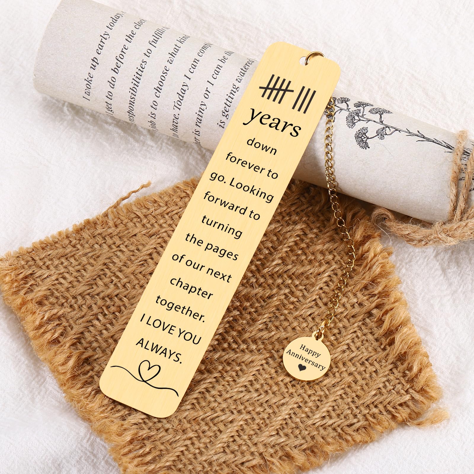 Bronze for 8th Wedding Anniversary - Bookmarks, GIFS for Her & Him Valentine Bookmarks for Couple Husband Wife Parents