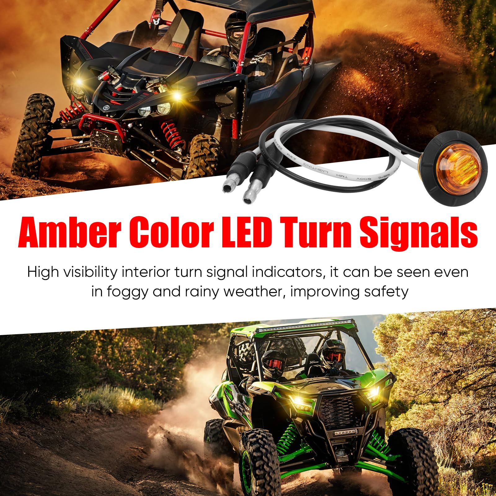 8X Rocker Switch Turn Signal Kit Street Legal Led Light Horn