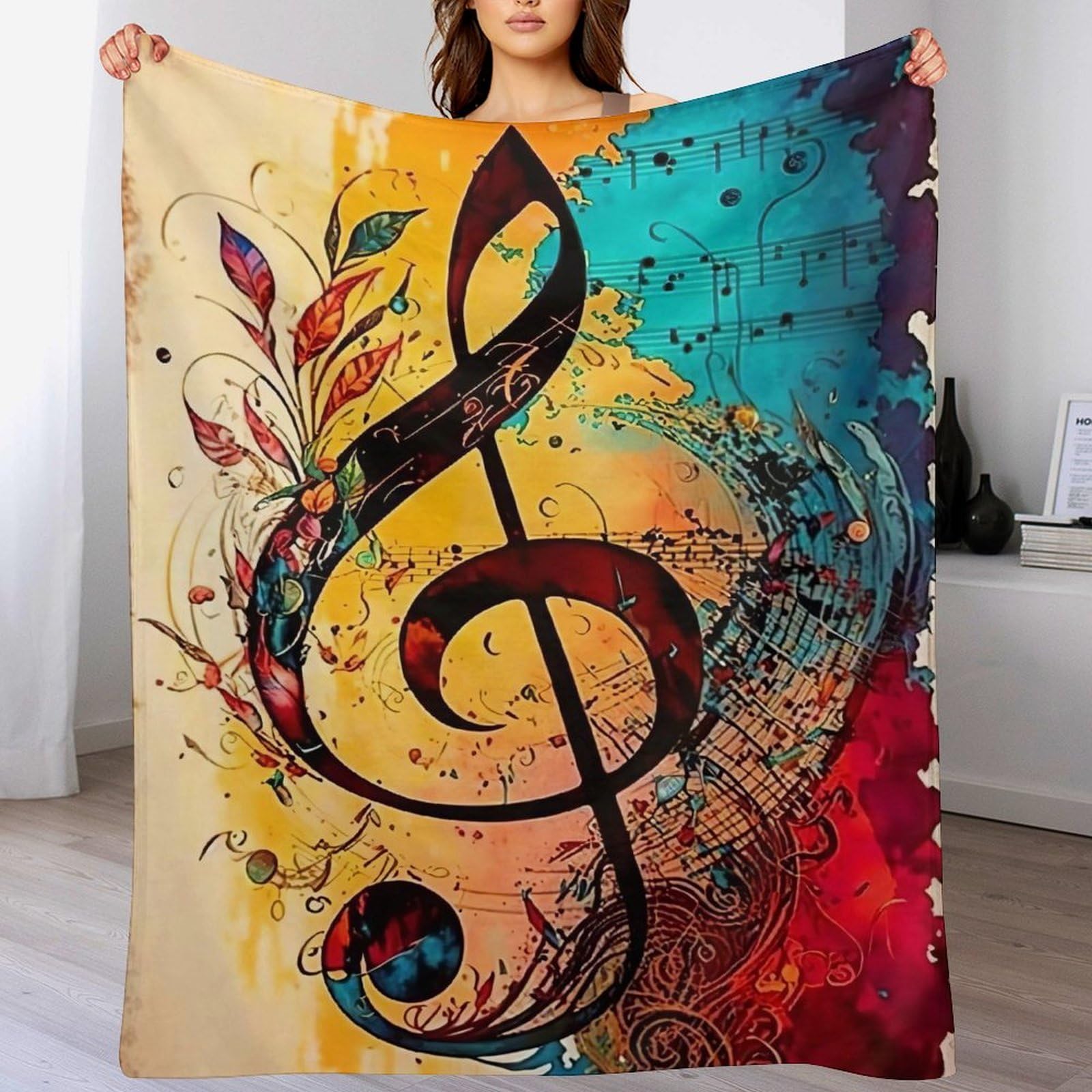 Couverture de lit en flanelle anti-froid grand plaid canapé musique