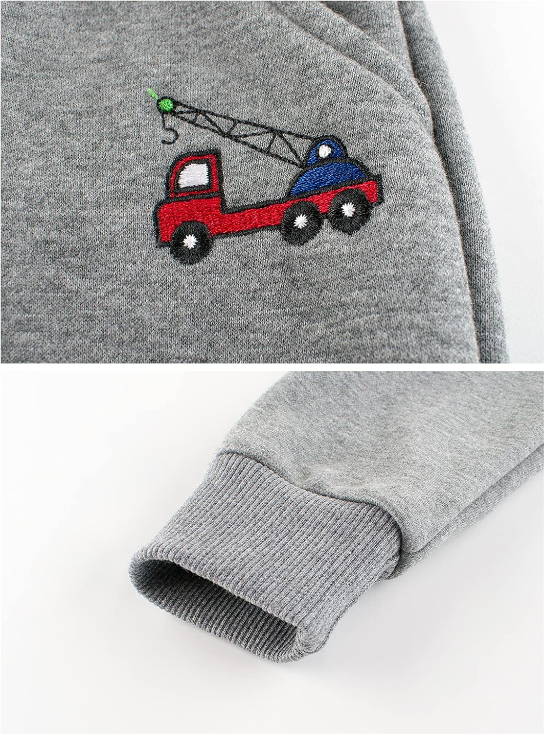 GFQLONG Toddler Boys 2 Pack Polar Fleece Jogger Sweatpants,Baby Winter Warm Pocket Lounging Bottoms - Image 4