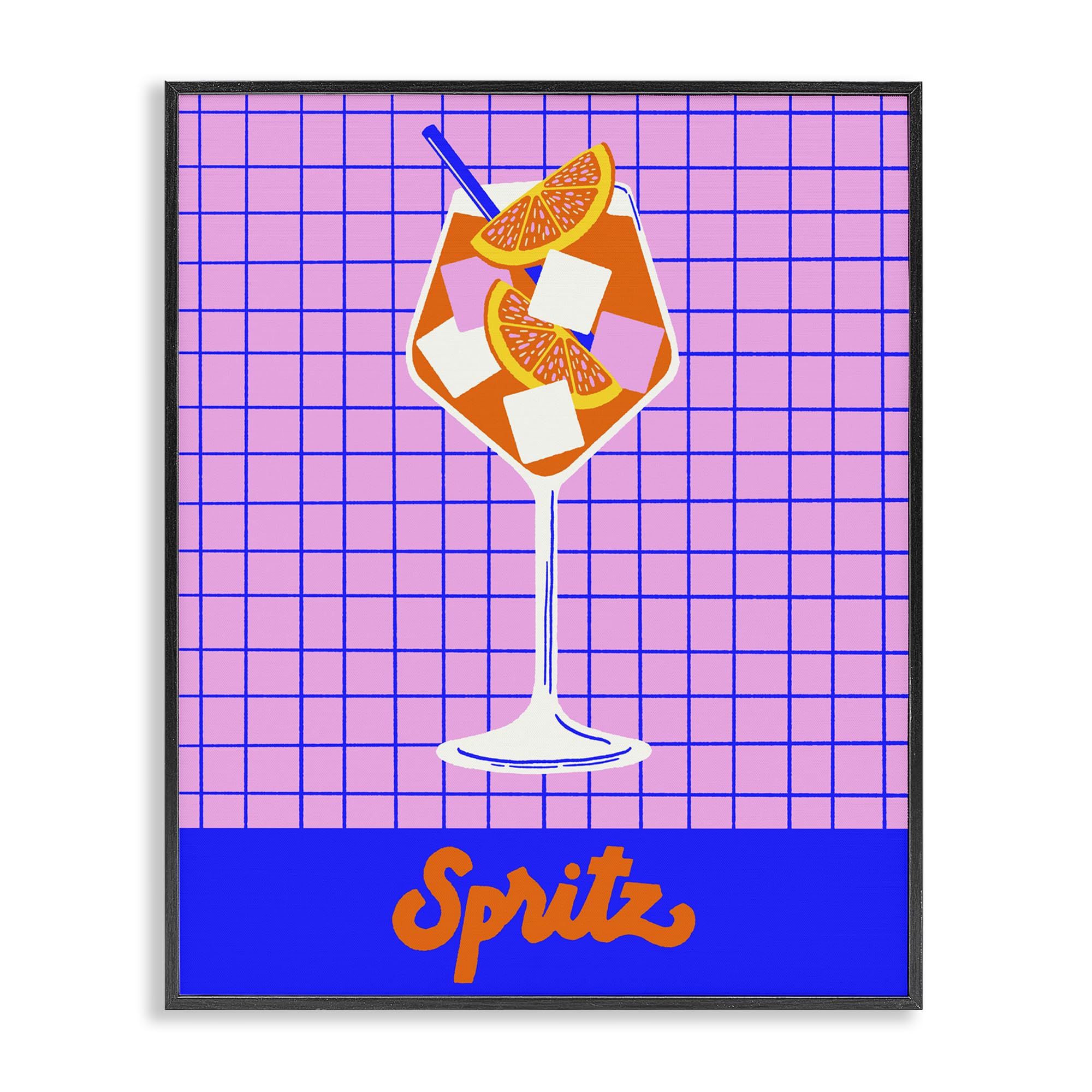 Stupell Industries Midnight Black (Textured) 'Colorful Summer Spritz Drink', Framed Giclee Art, Black, 11 X 14 Inches, Easy To Hang And Sturdy, Made In Usa, By Indira Prieto | Indysign