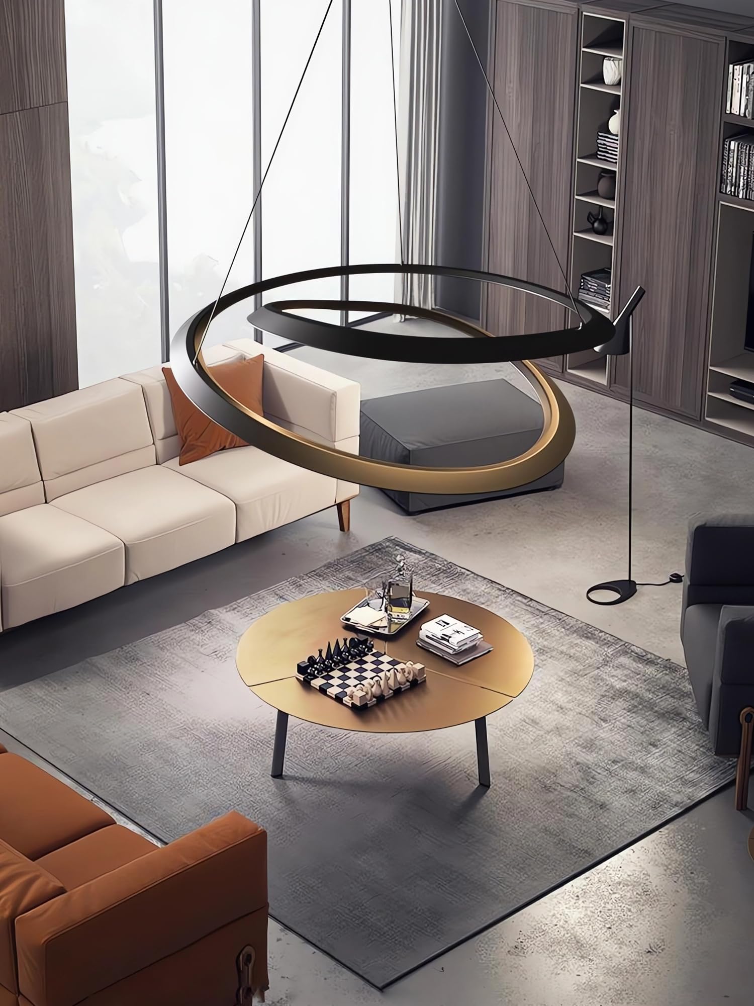 Lampa wisząca LED Nowoczesna sufitowa Lampy wiszące Ściemniane za pomocą pilota spiralne oprawy wiszące Oświetlenie wiszące z regulacją wysokości do salonu sypialni biura jadalni (80cm)
