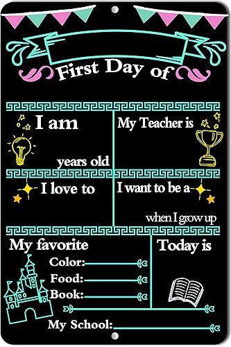 Miniatura 3 de Letrero de pizarra para fotos del primer día de escuela para niños, niñas y niños, letrero de estilo tablero de regreso a la escuela, jardín de